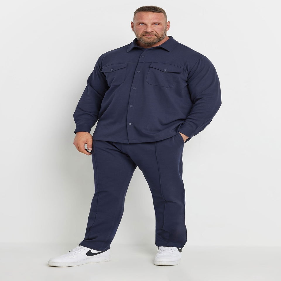 BadRhino Navy Blue Textured Jersey Joggers