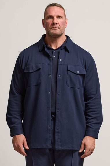 BadRhino Navy Blue Textured Jersey Shacket