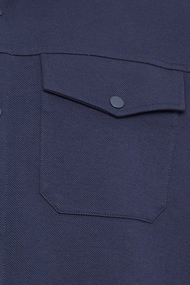 BadRhino Navy Blue Textured Jersey Shacket