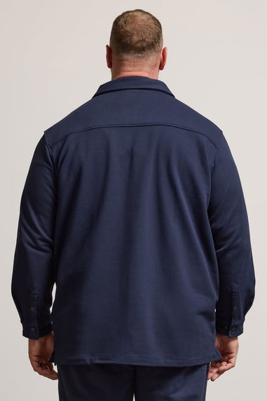 BadRhino Navy Blue Textured Jersey Shacket