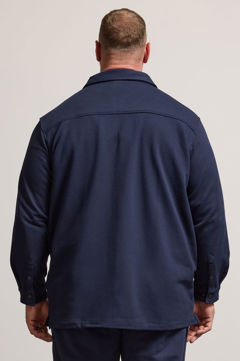 BadRhino Navy Blue Textured Jersey Shacket