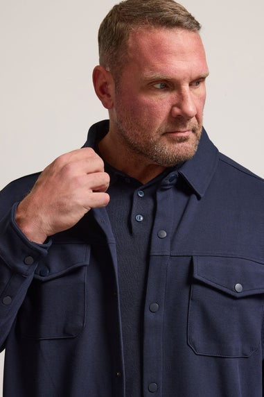 BadRhino Navy Blue Textured Jersey Shacket