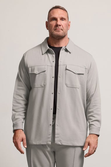 BadRhino Natural Brown Textured Jersey Shacket