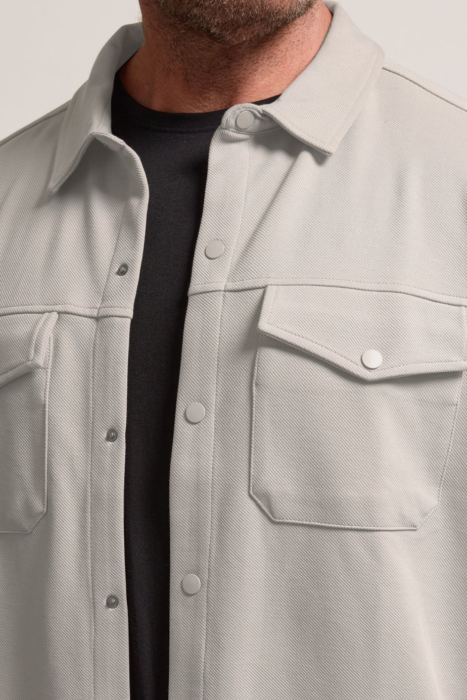 BadRhino Natural Brown Textured Jersey Shacket