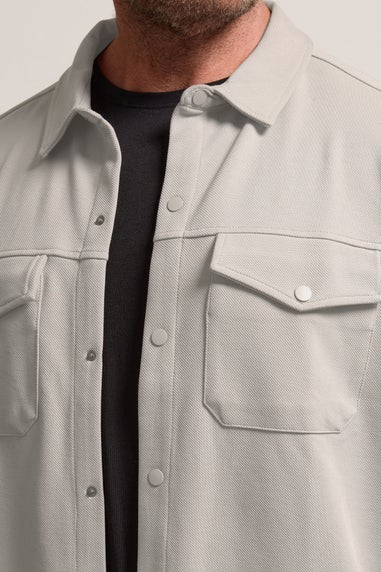 BadRhino Natural Brown Textured Jersey Shacket