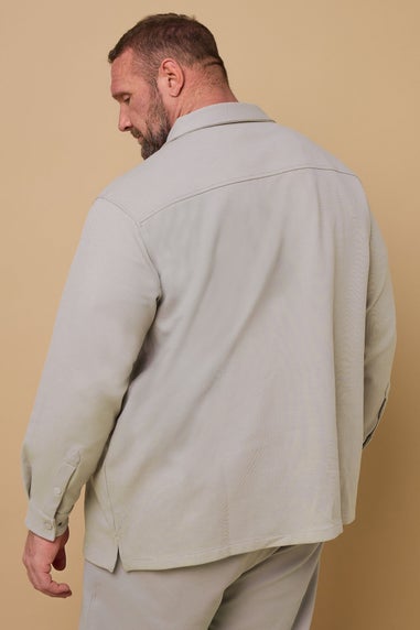 BadRhino Natural Brown Textured Jersey Shacket