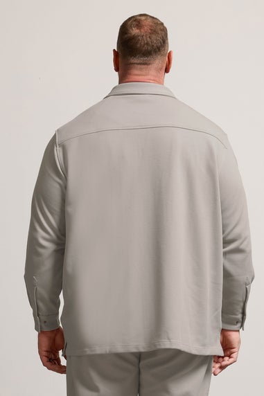 BadRhino Natural Brown Textured Jersey Shacket