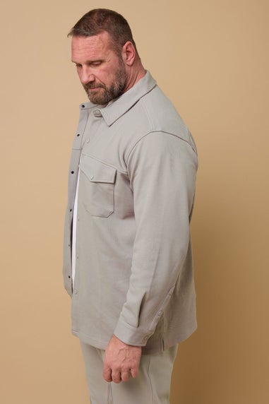 BadRhino Natural Brown Textured Jersey Shacket