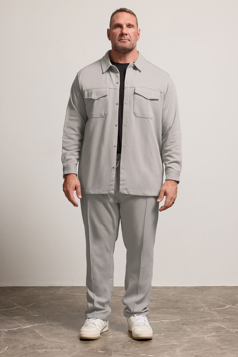 BadRhino Natural Brown Textured Jersey Shacket