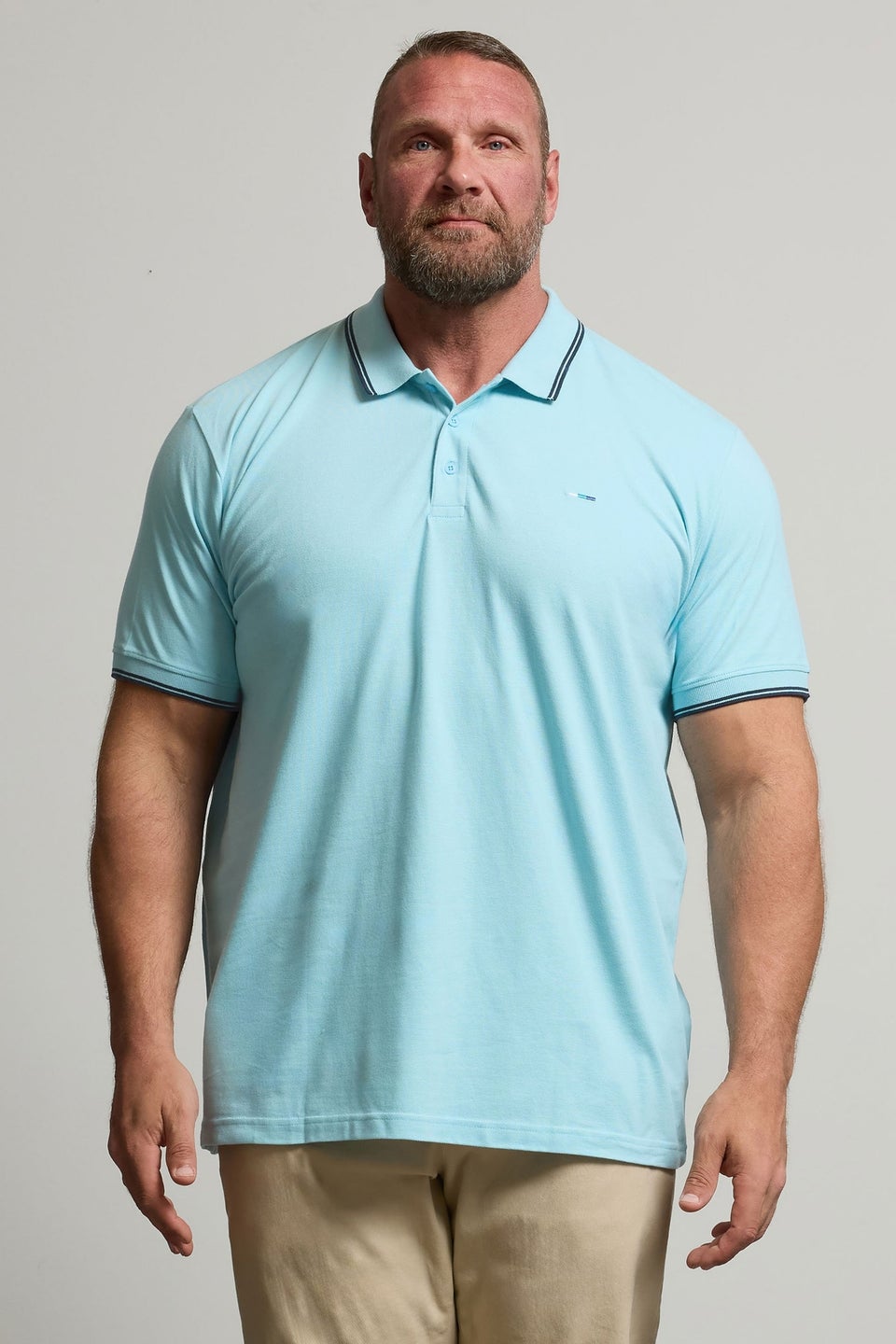 BadRhino 3 Pack Blue & Orange Tipped Polo Shirts