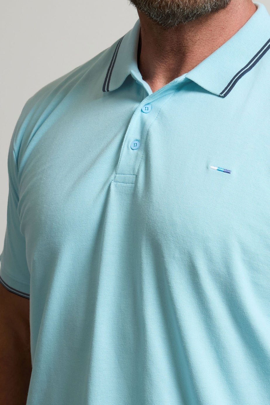 BadRhino 3 Pack Blue & Orange Tipped Polo Shirts