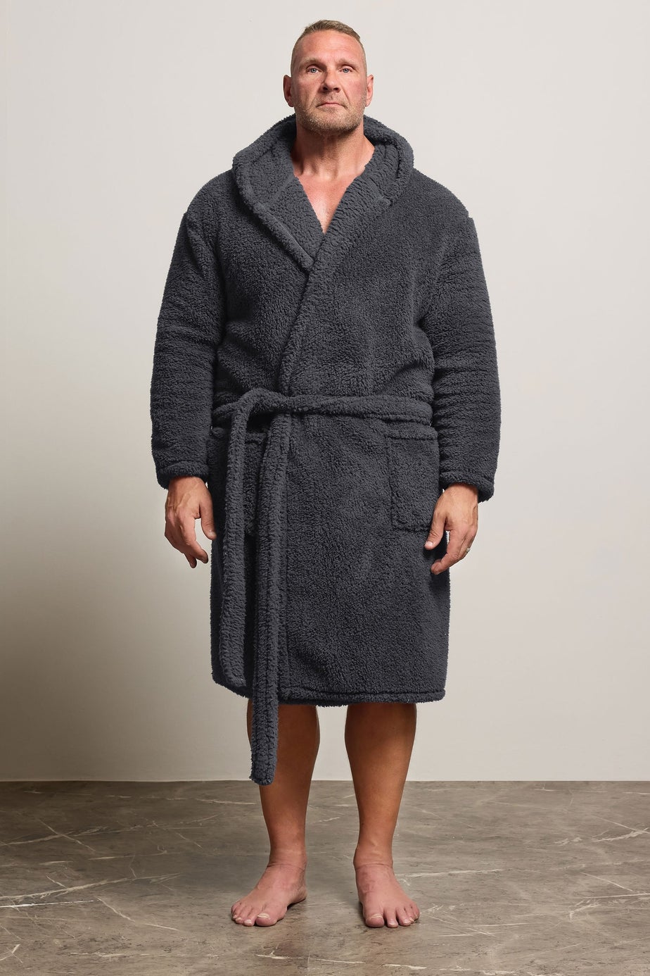 BadRhino Charcoal Grey Borg Dressing Gown