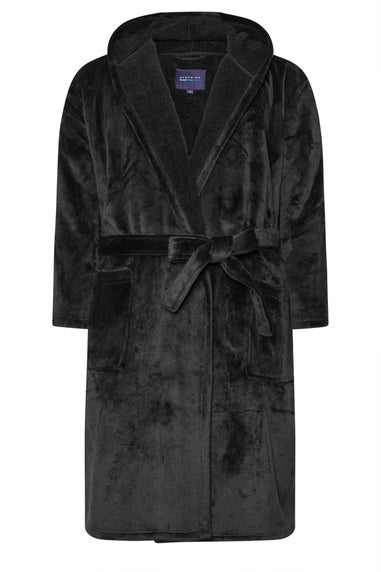 BadRhino Black Soft Fleece Dressing Gown