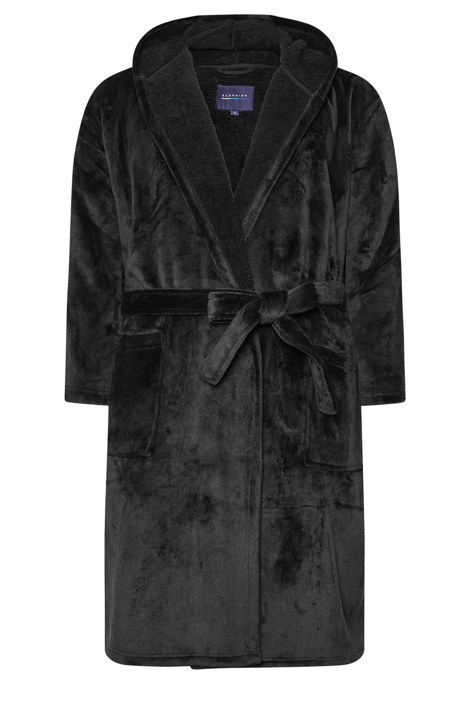 BadRhino Black Soft Fleece Dressing Gown