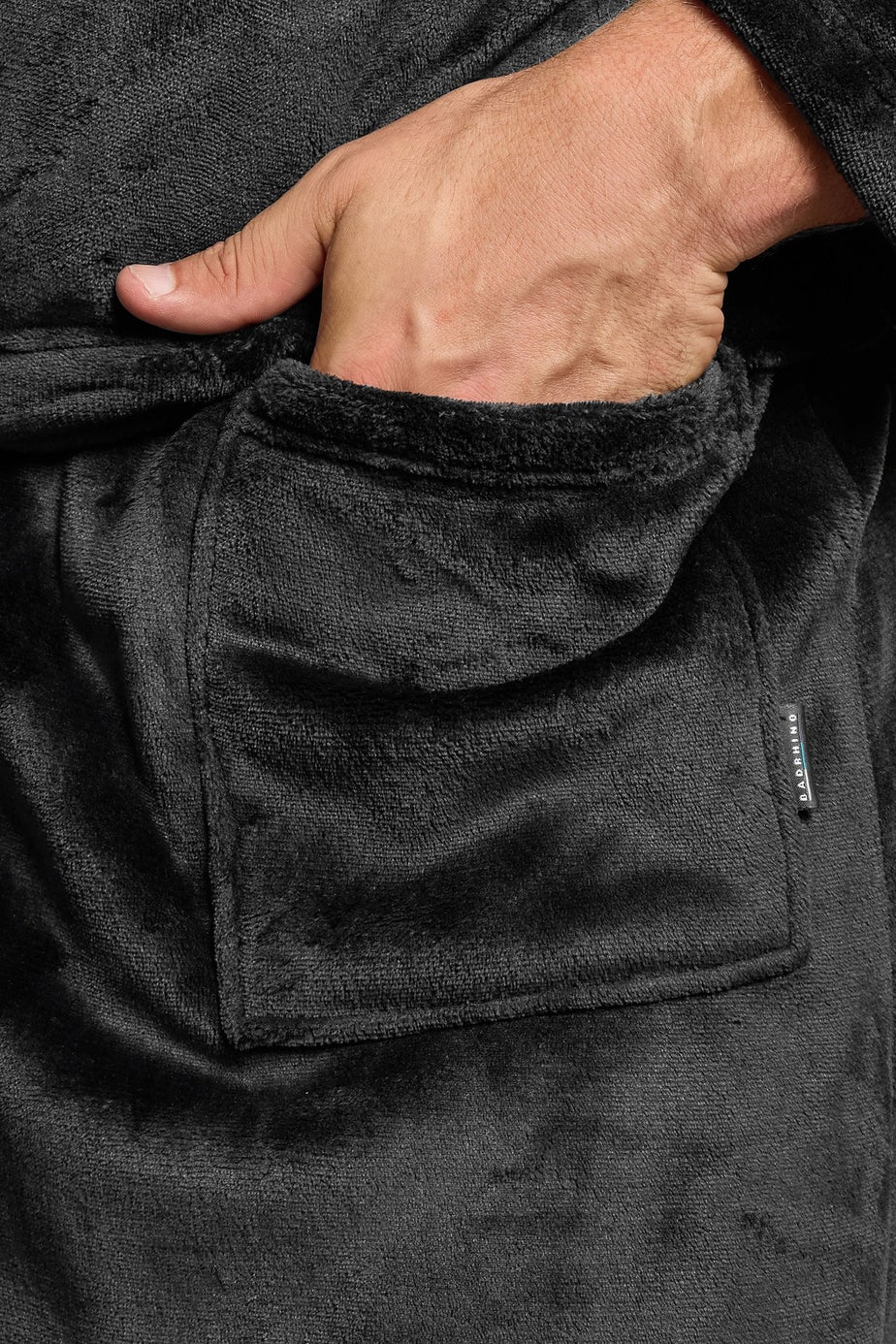 BadRhino Black Soft Fleece Dressing Gown