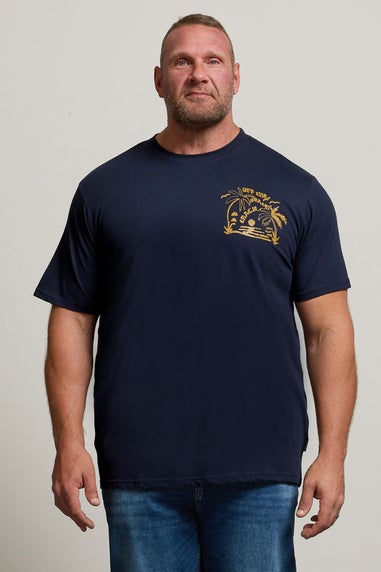 BadRhino Navy Blue 'Chasing Waves' Graphic T-Shirt