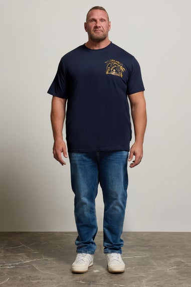 BadRhino Navy Blue 'Chasing Waves' Graphic T-Shirt