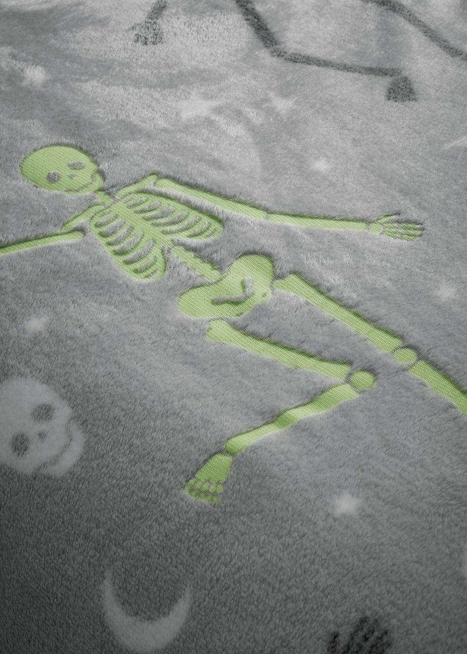 Catherine Lansfield Grey Halloween Skeleton Fleece Glow in the Dark Duvet Cover Set