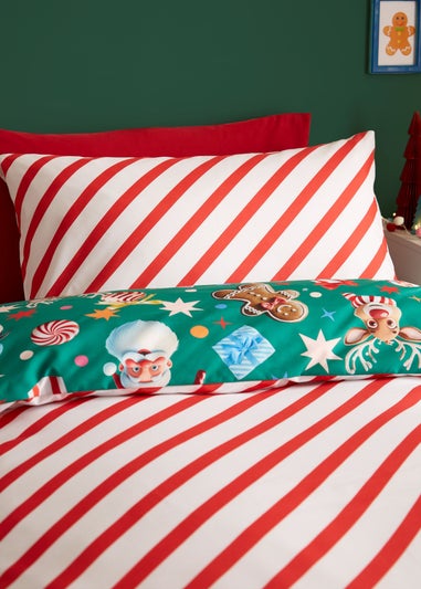 Catherine Lansfield Green Christmas Icons So Soft Reversible Duvet Cover Set