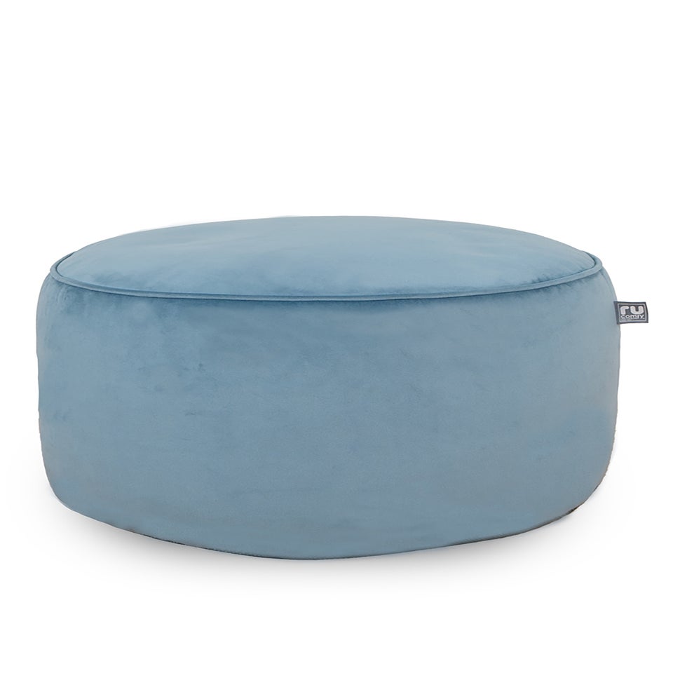 rucomfy Velvet Pouffe Seafoam Blue Beanbag
