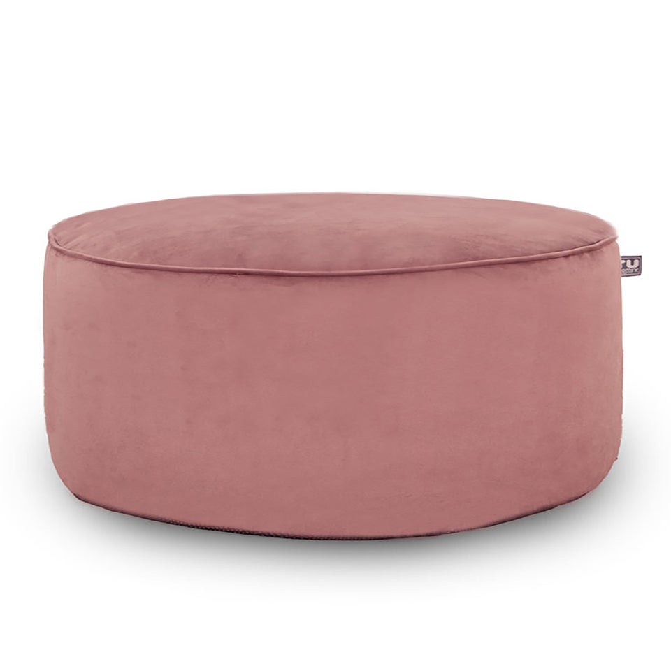 rucomfy Velvet Pouffe Blush Pink Beanbag