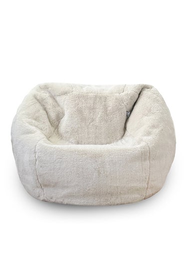rucomfy Faux Fur Kids Slouchbag Linen Beanbag