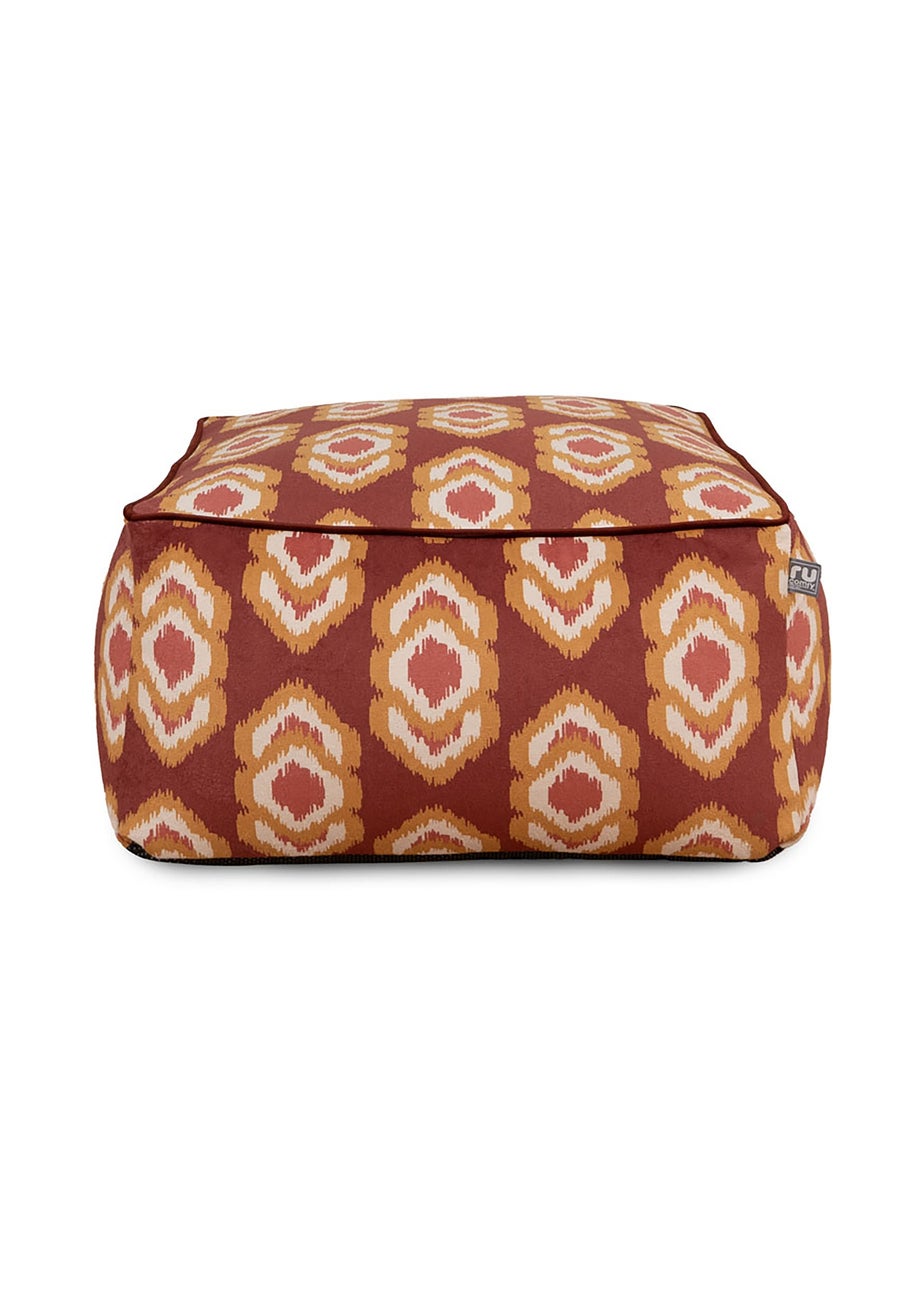 rucomfy Velora Square Box Floor Cushion IKAT Beanbag