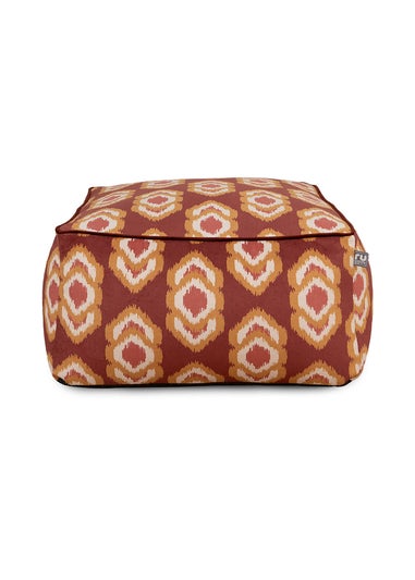 rucomfy Velora Square Box Floor Cushion IKAT Beanbag