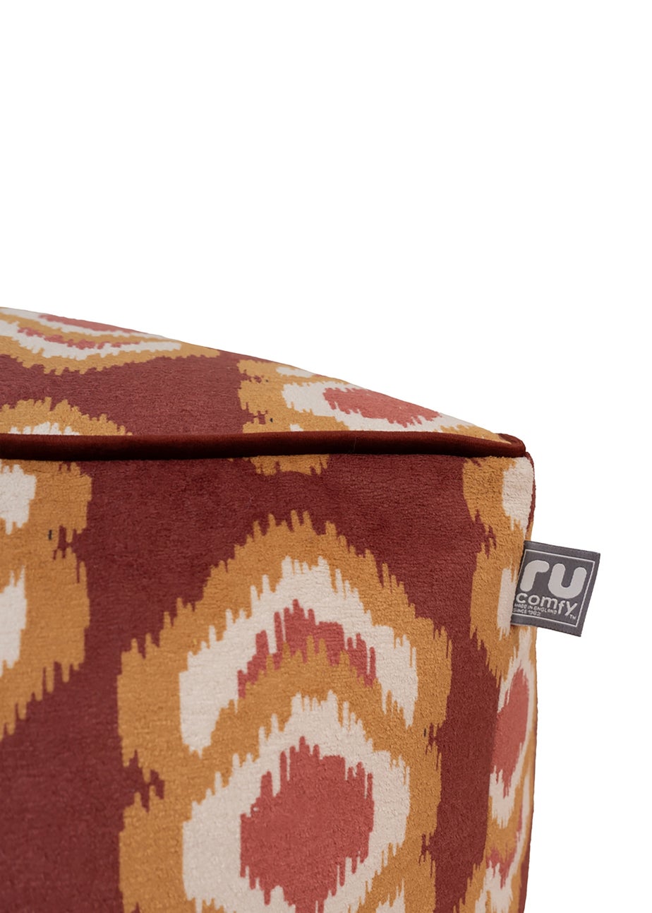 rucomfy Velora Square Box Floor Cushion IKAT Beanbag