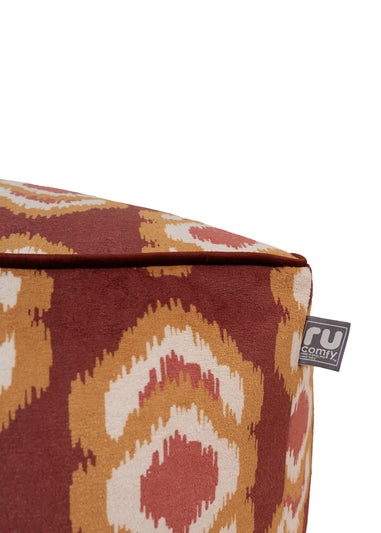 rucomfy Velora Square Box Floor Cushion IKAT Beanbag
