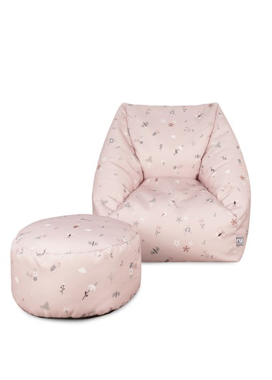 rucomfy Whimsical Kids Snuggle Chair Beanbag and Footstool Bundle
