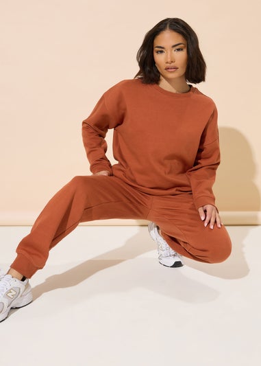 PixieGirl Petite Rust Orange Drawstring Cuffed Joggers