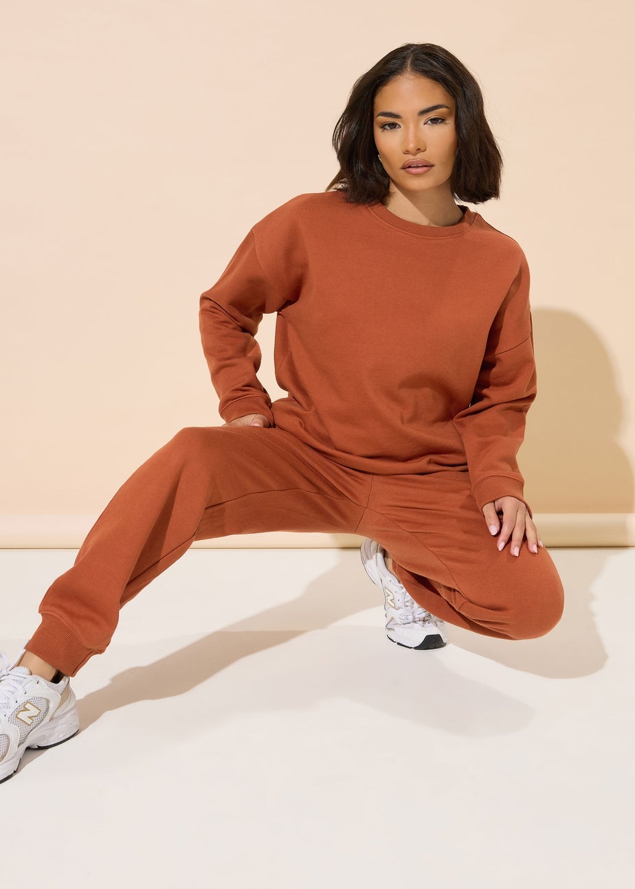 PixieGirl Petite Rust Orange Drawstring Cuffed Joggers