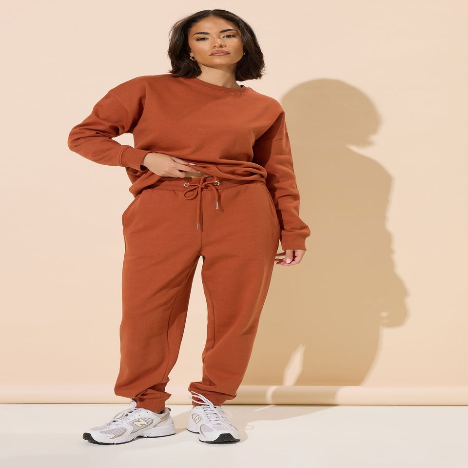 PixieGirl Petite Rust Orange Drawstring Cuffed Joggers