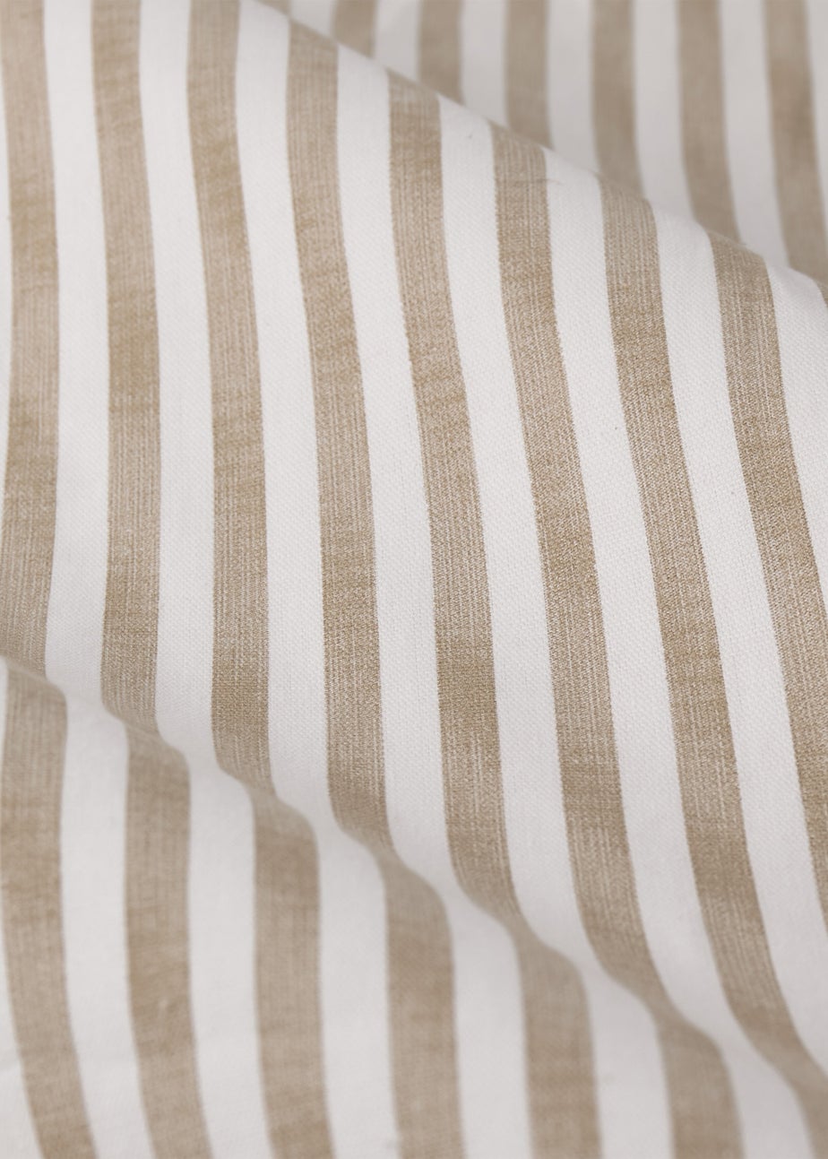 Yard Hebden Stripe Cotton Pencil Pleat Curtains Natural