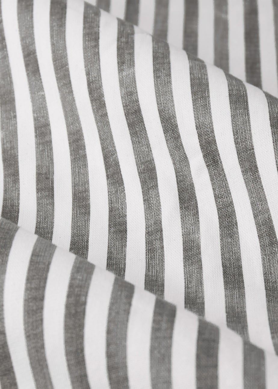 Yard Hebden Stripe Cotton Eylet Curtains Grey