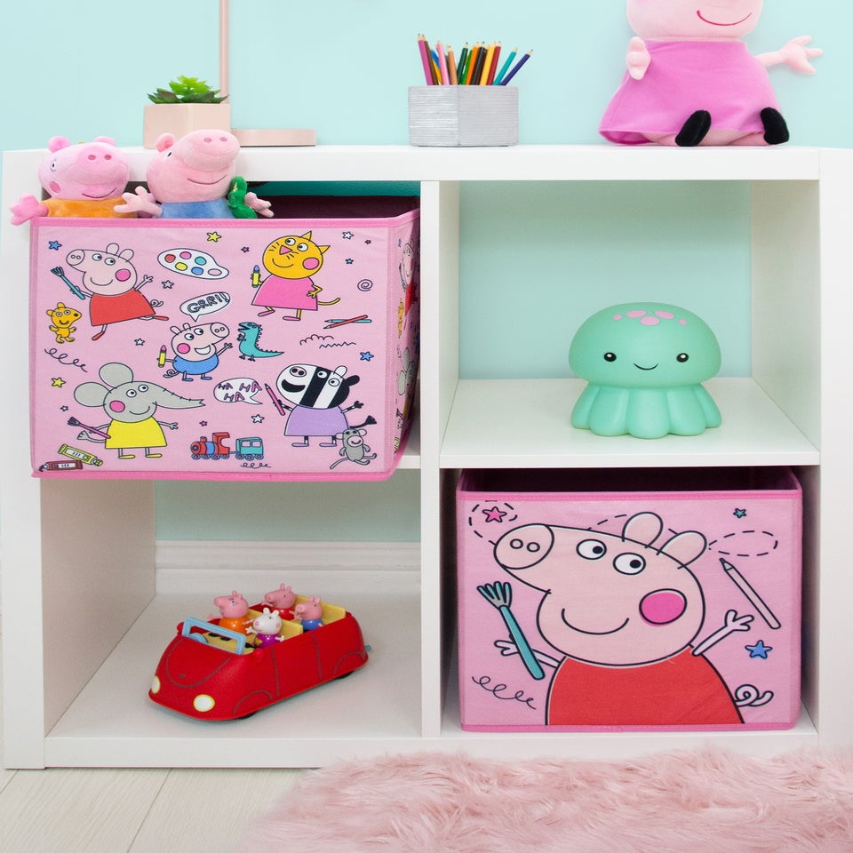 Peppa Doodles Pink 2 Pack Storage Box