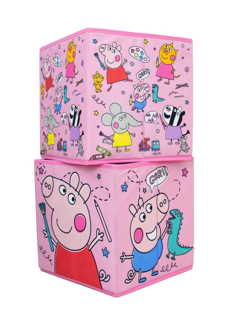 Peppa Doodles Pink 2 Pack Storage Box