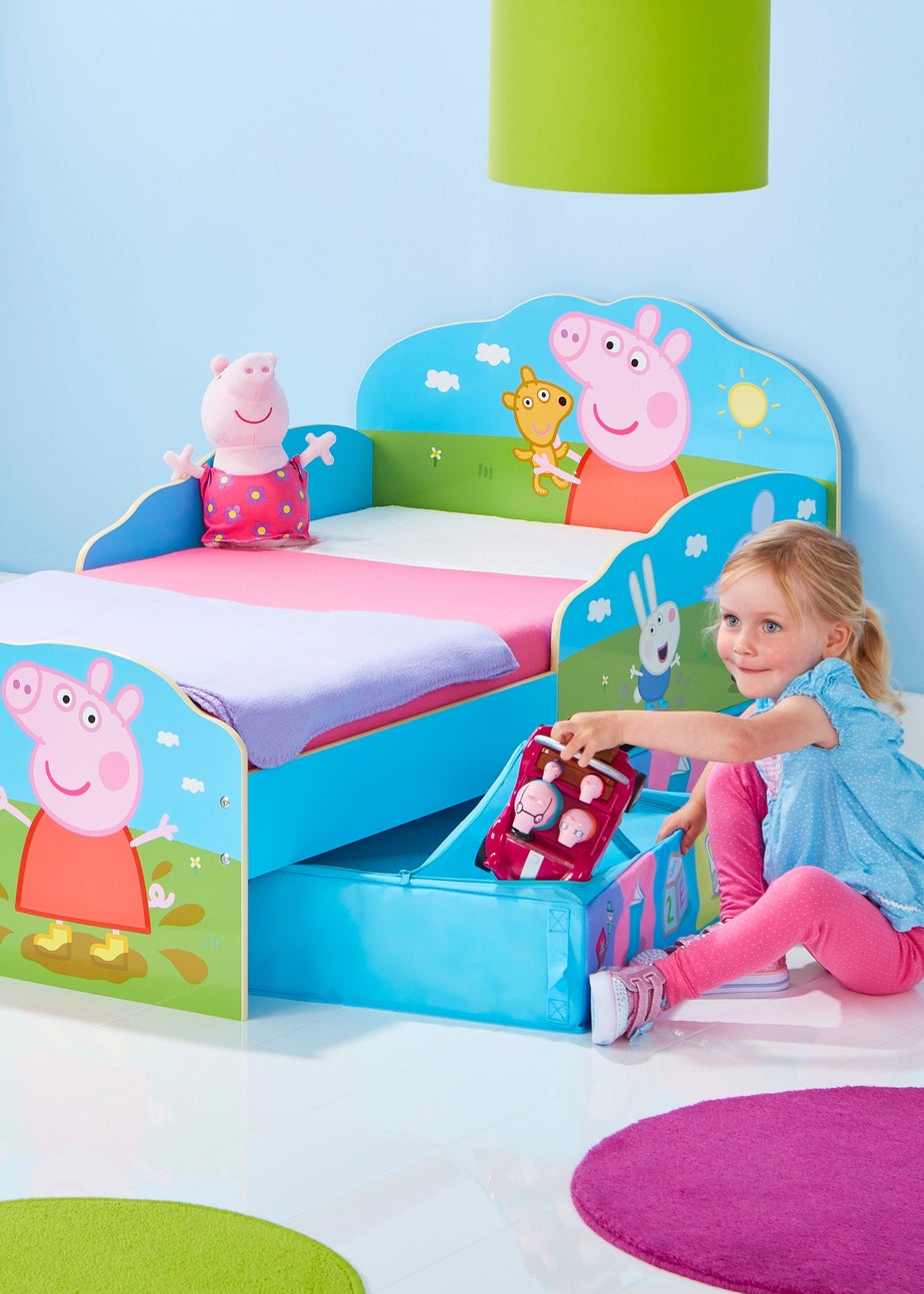 Peppa Pig Blue Toddler Bed With Underbed Storage