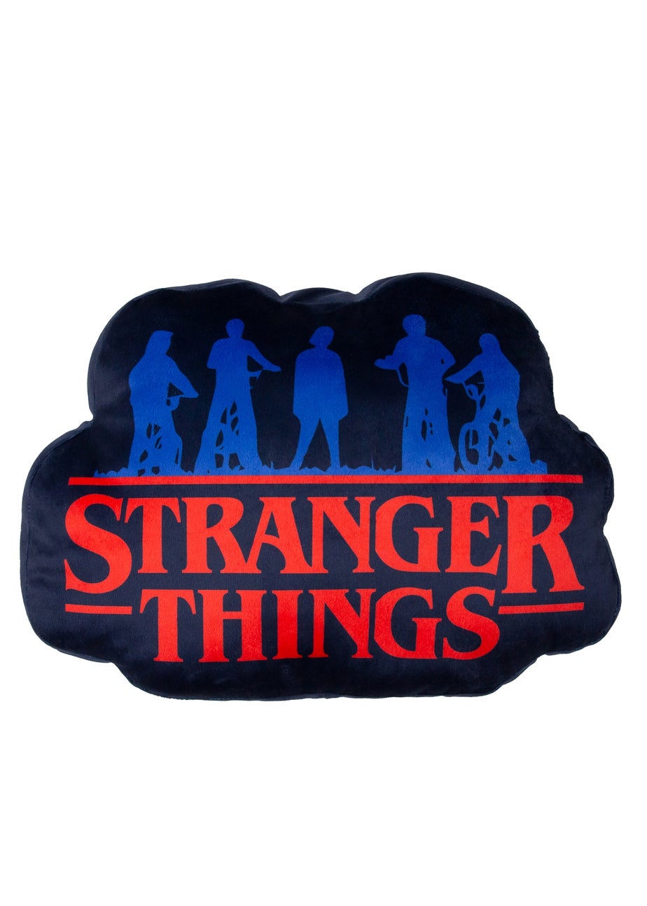 Stranger Things Flames Navy Shaped Cushion