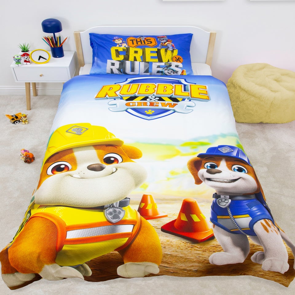 Paw Patrol Rubble and Crew Yellow Panel Duvet