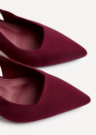 Linzi Izzie Wide Fit Burgundy Scuba Sling Back Low Court Heel