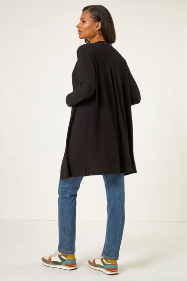 Roman Black Longline Knit Cardigan