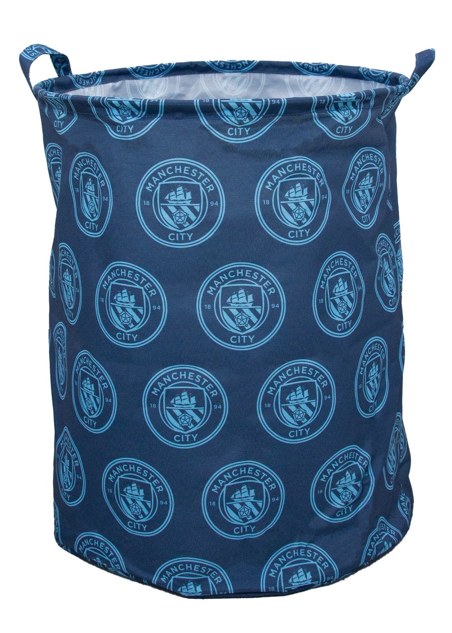 Man City Score Blue Fabric Storage Hamper