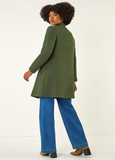 Roman Khaki Buttoned Swing Coat