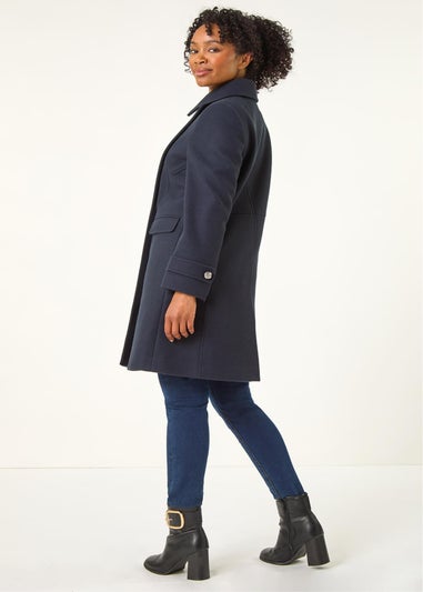 Roman Navy Petite Double Breasted Military Coat