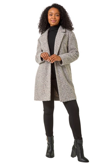 Roman Light Pink Petite Textured Boucle Coat