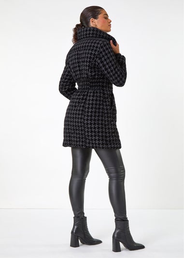 Roman Black Dogtooth Flock Coat