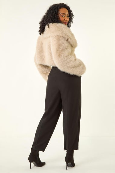 Roman Stone Petite Cropped Fur Coat