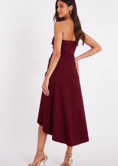 Quiz Burgundy Bandeau Midi Dress